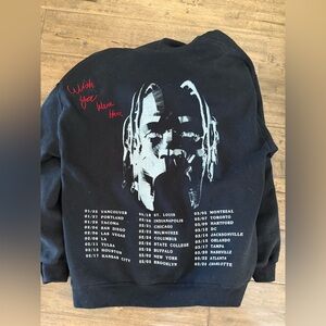Travis Scott Astroworld Tour Hoodie Mens Black Wish You Were Here Pullover Sz M